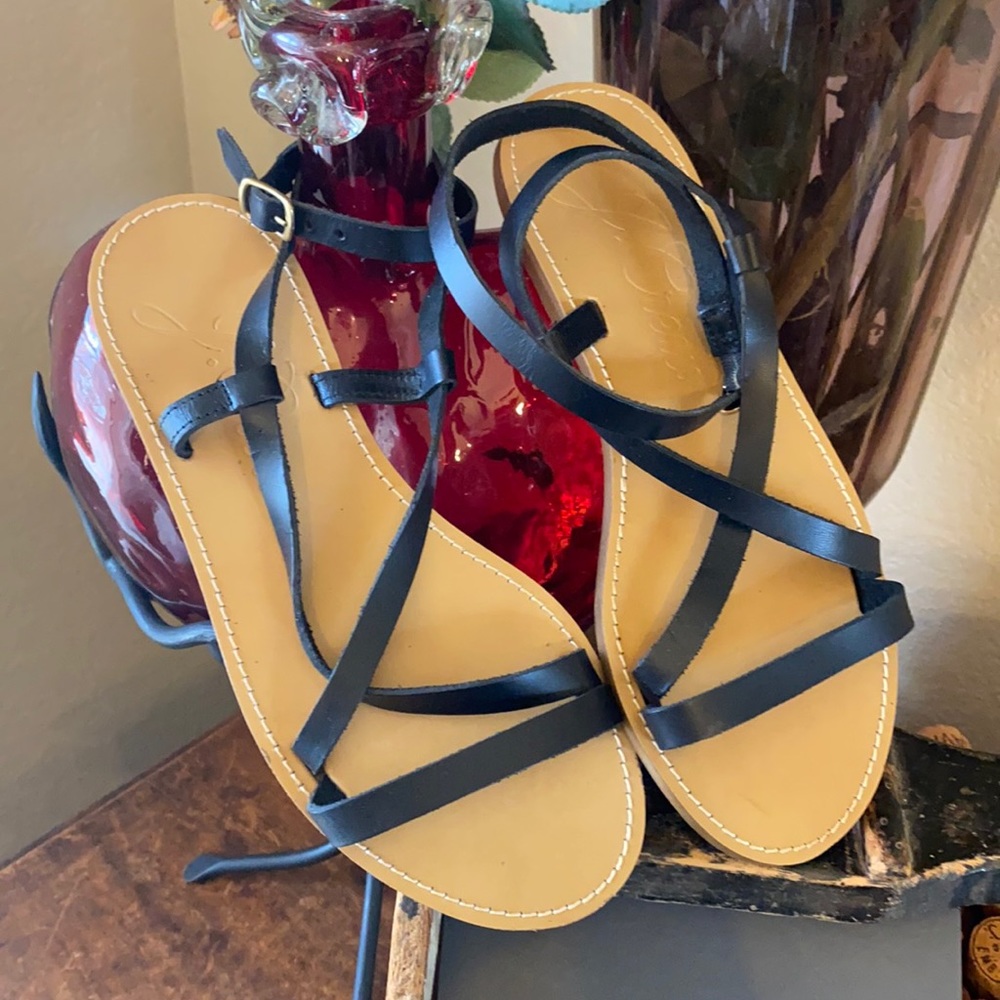 NWT J Crew Ankle strap leather sandals - Picture 2 of 6
